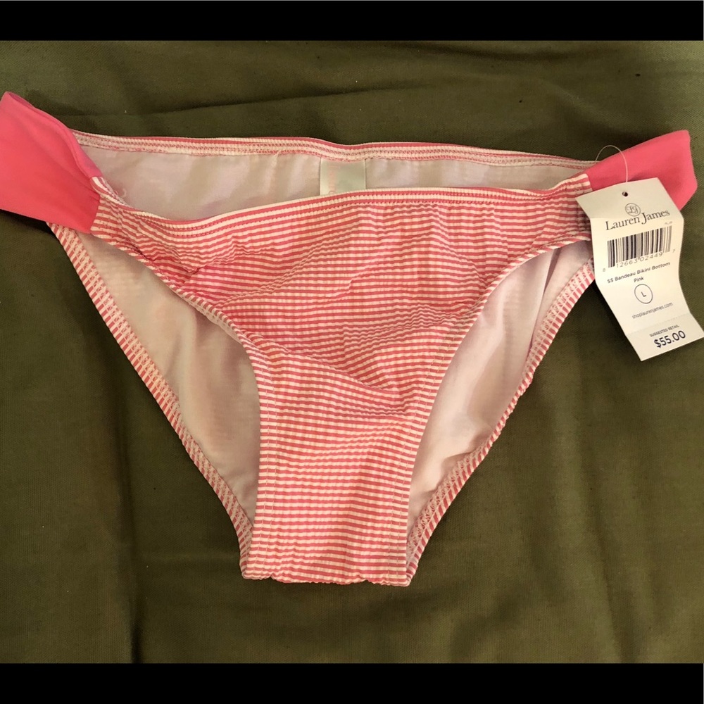 Lauren James pink seersucker swim bottoms
